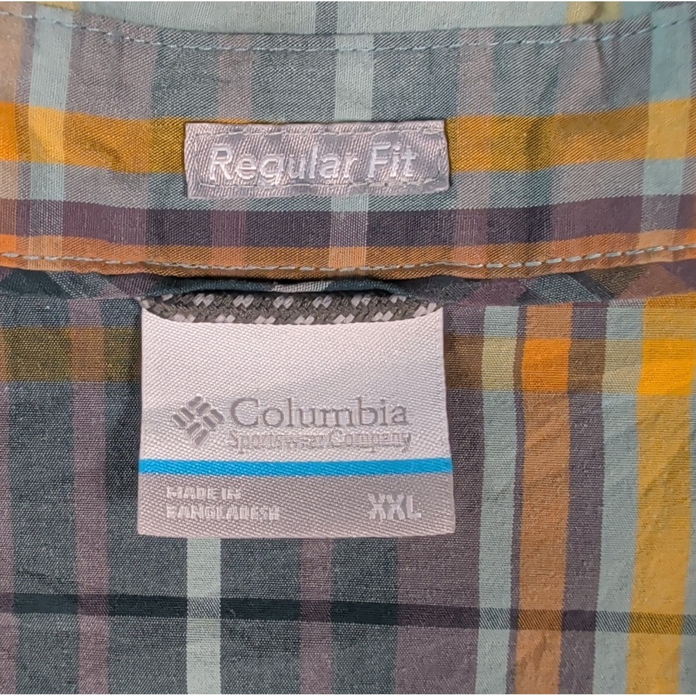 COLUMBIA Men's 2XL Long Sleeve Multicolor Rustic Madras Plaid Button Shirt EUC - Picture 3 of 9